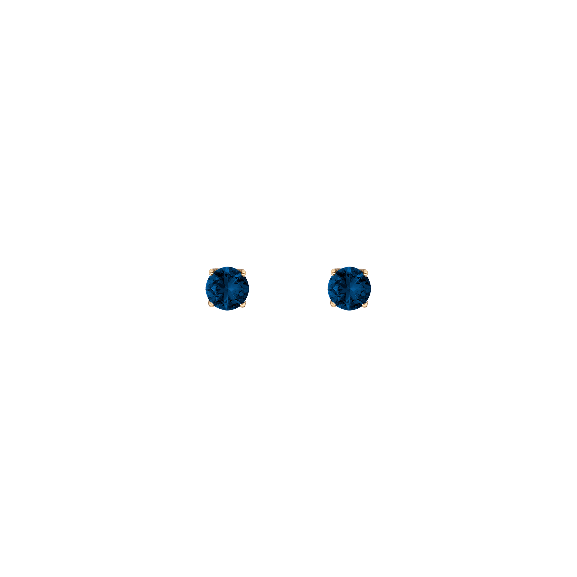 Round Gemstone Solitaire Stud Earrings