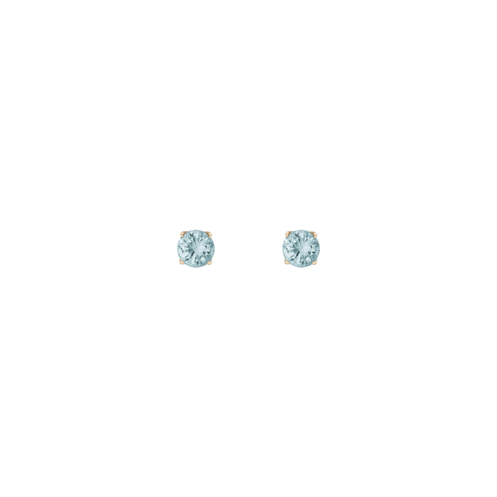 Round Gemstone Solitaire Stud Earrings