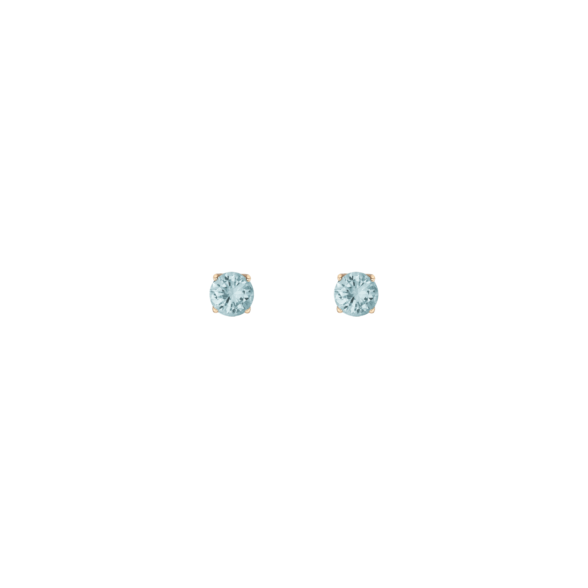 Round Gemstone Solitaire Stud Earrings