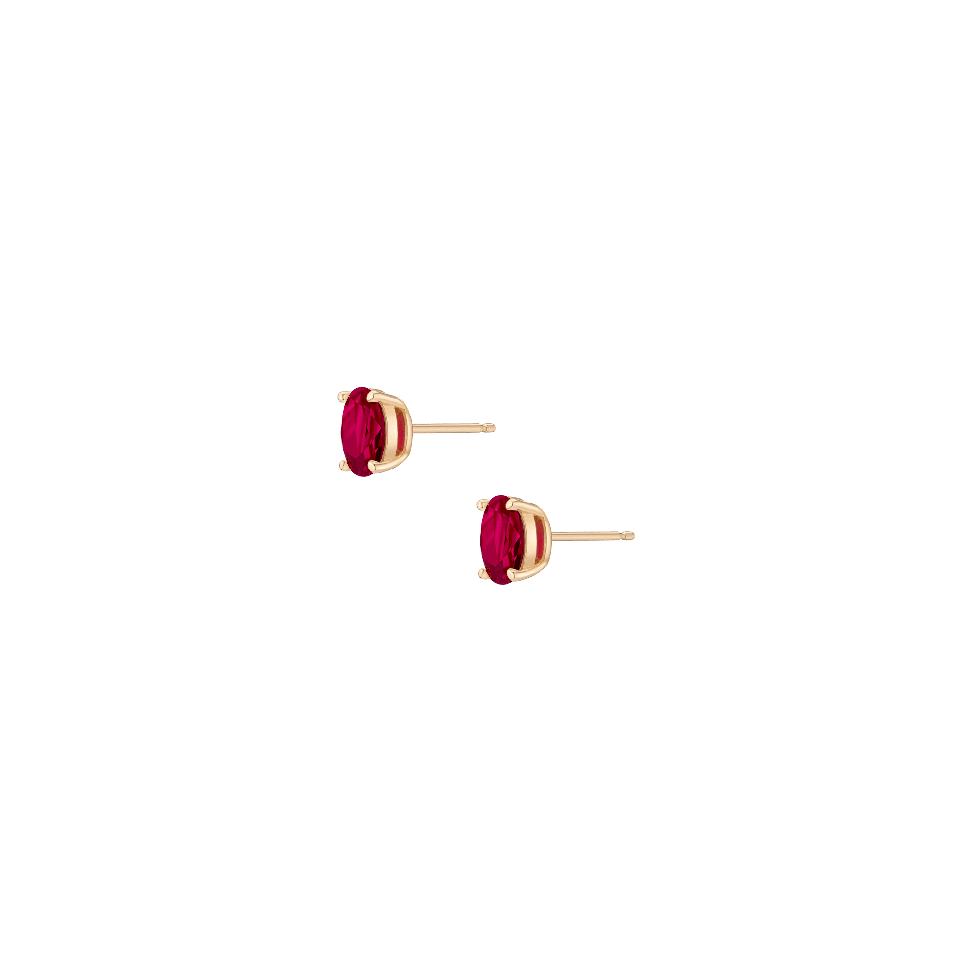 Oval Gemstone Solitaire Stud Earrings