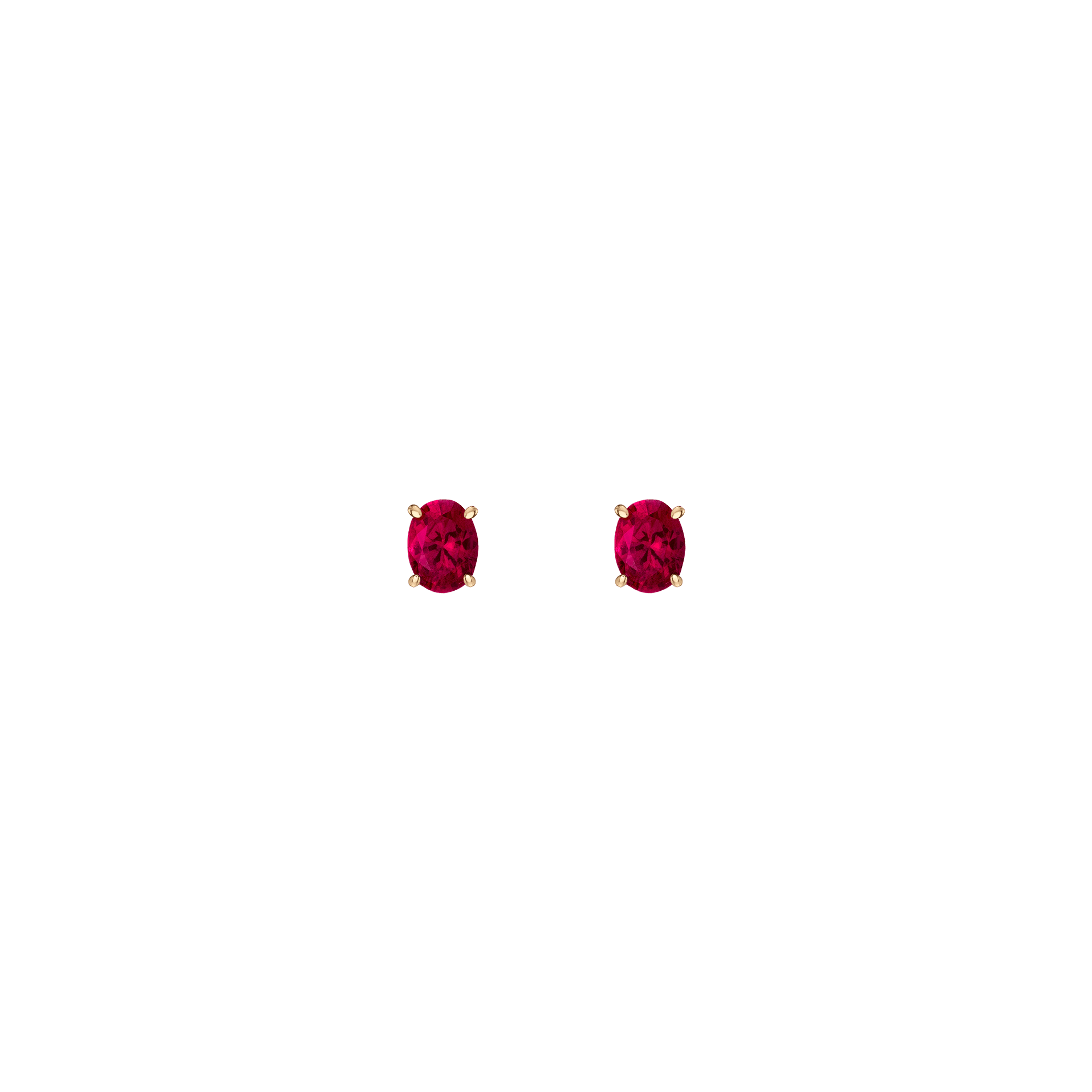 Oval Gemstone Solitaire Stud Earrings