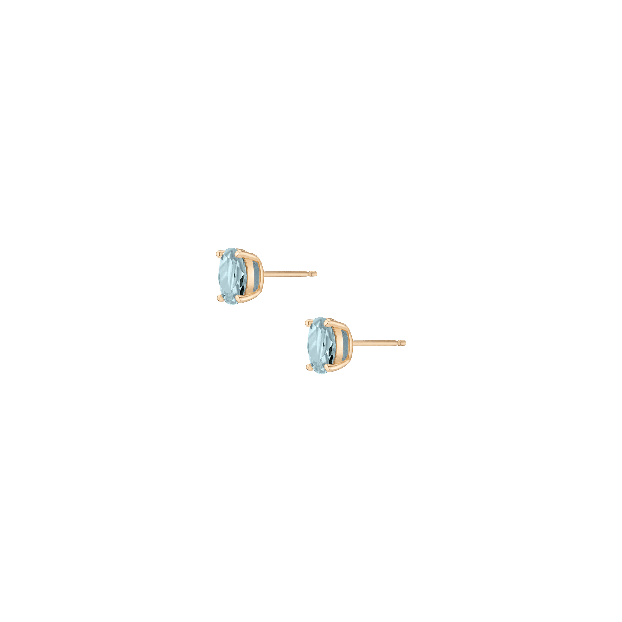 Oval Gemstone Solitaire Stud Earrings