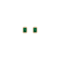 Mini Lab Grown Emerald Heirloom Stud Earrings
