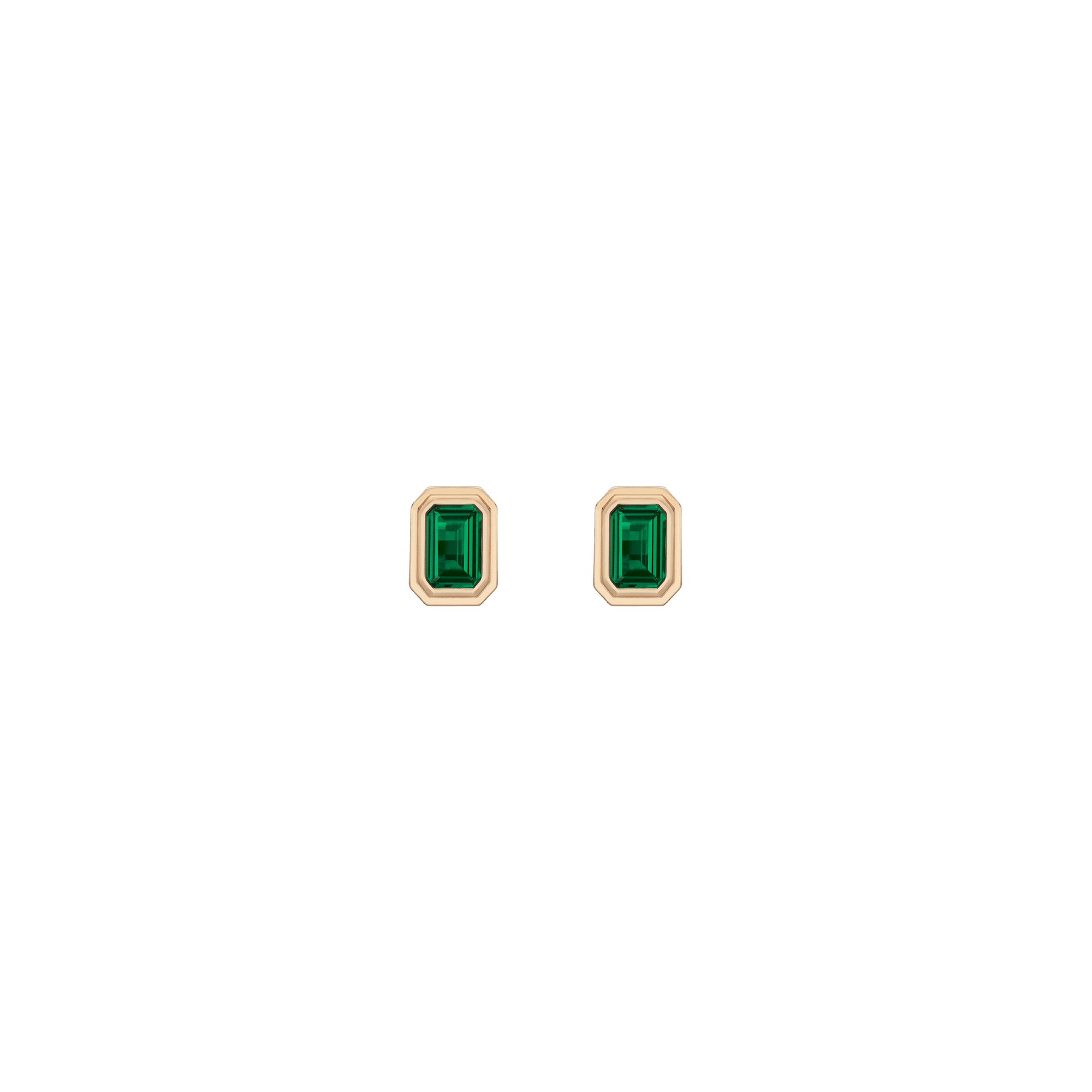 Mini Lab Grown Emerald Heirloom Stud Earrings