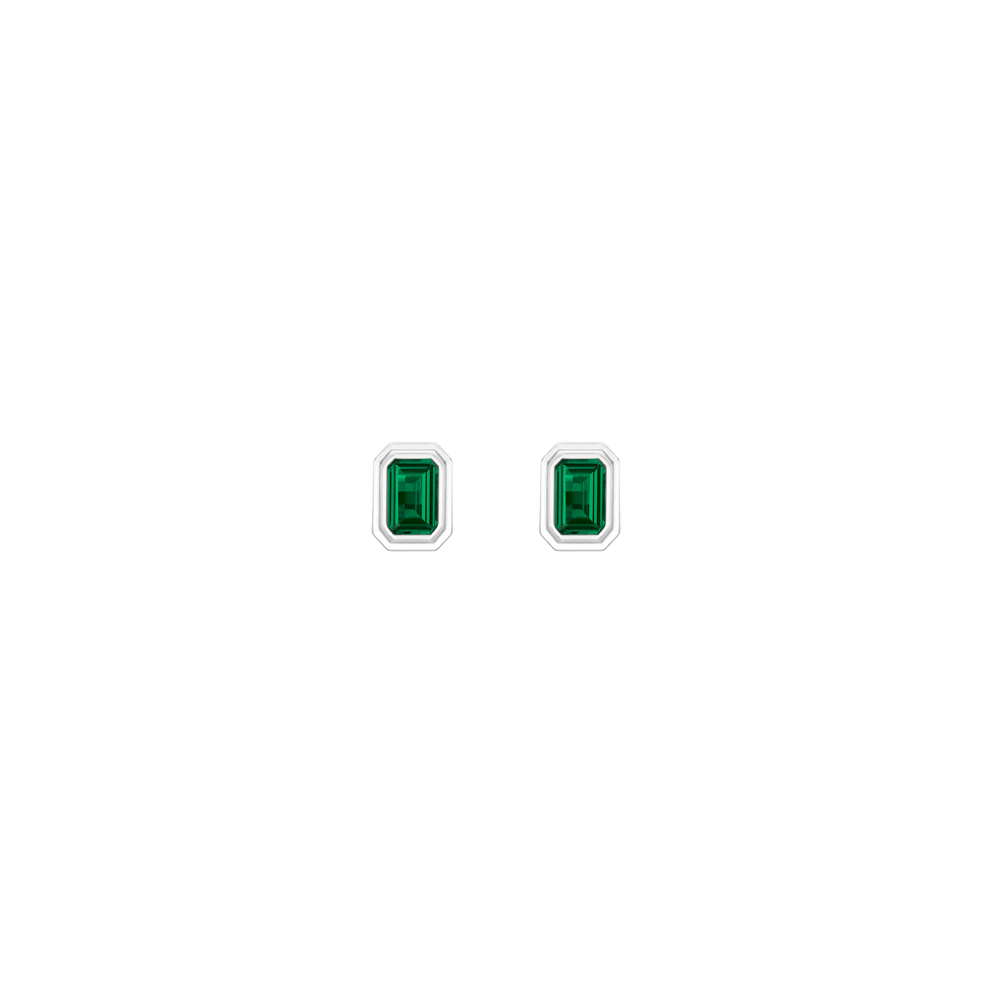 Mini Lab Grown Emerald Heirloom Stud Earrings