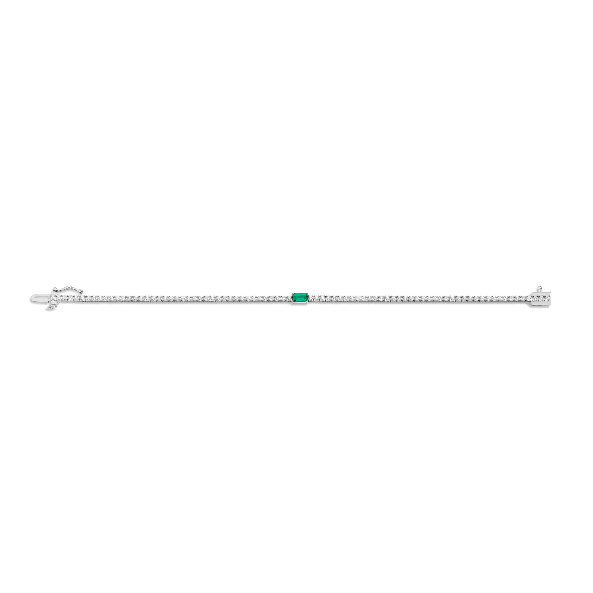Lab Grown Diamond Tennis Bracelet with Emerald