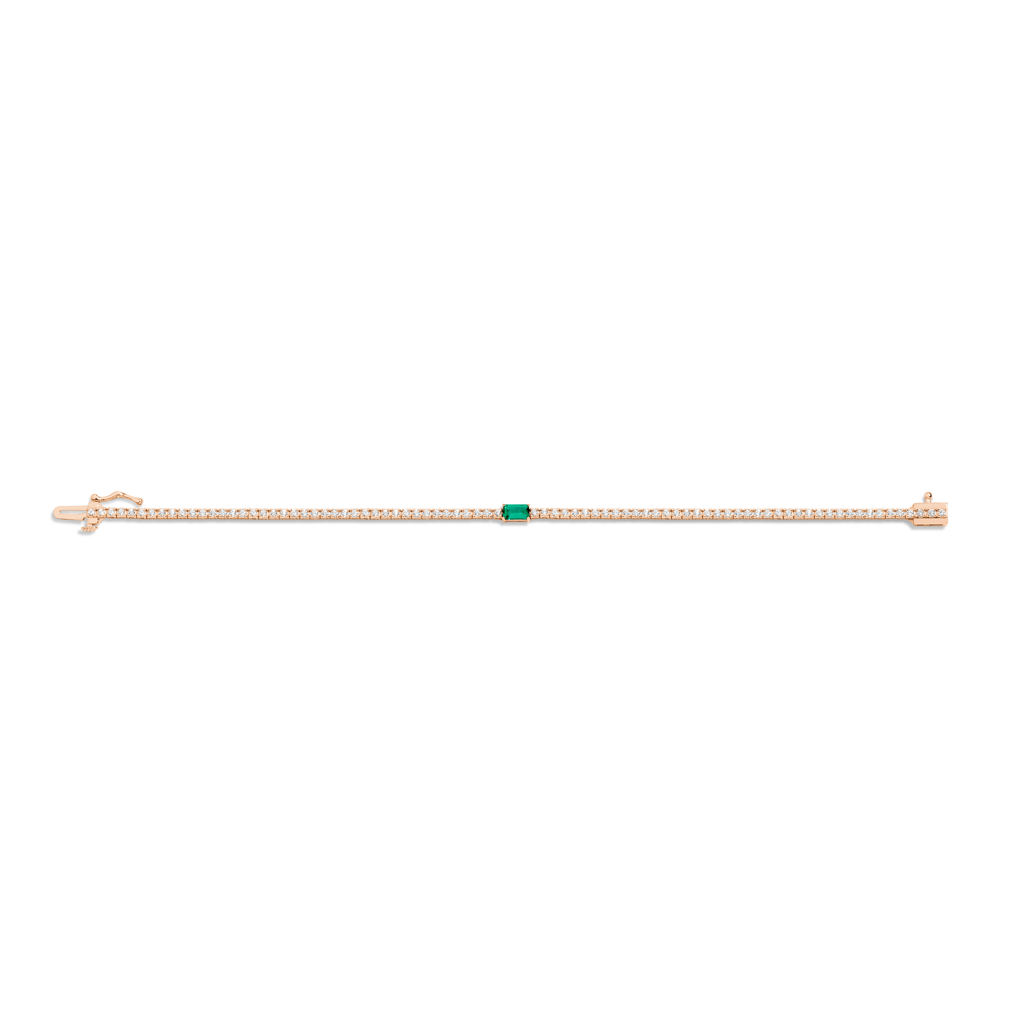 Lab Grown Diamond Tennis Bracelet with Emerald