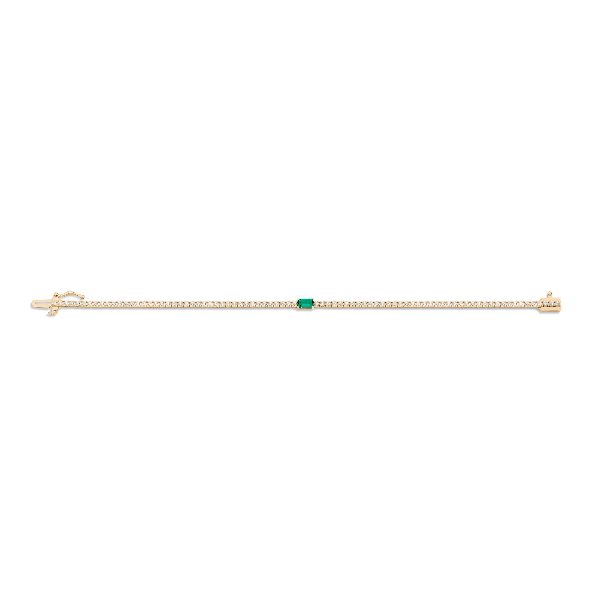 Lab Grown Diamond Tennis Bracelet with Emerald