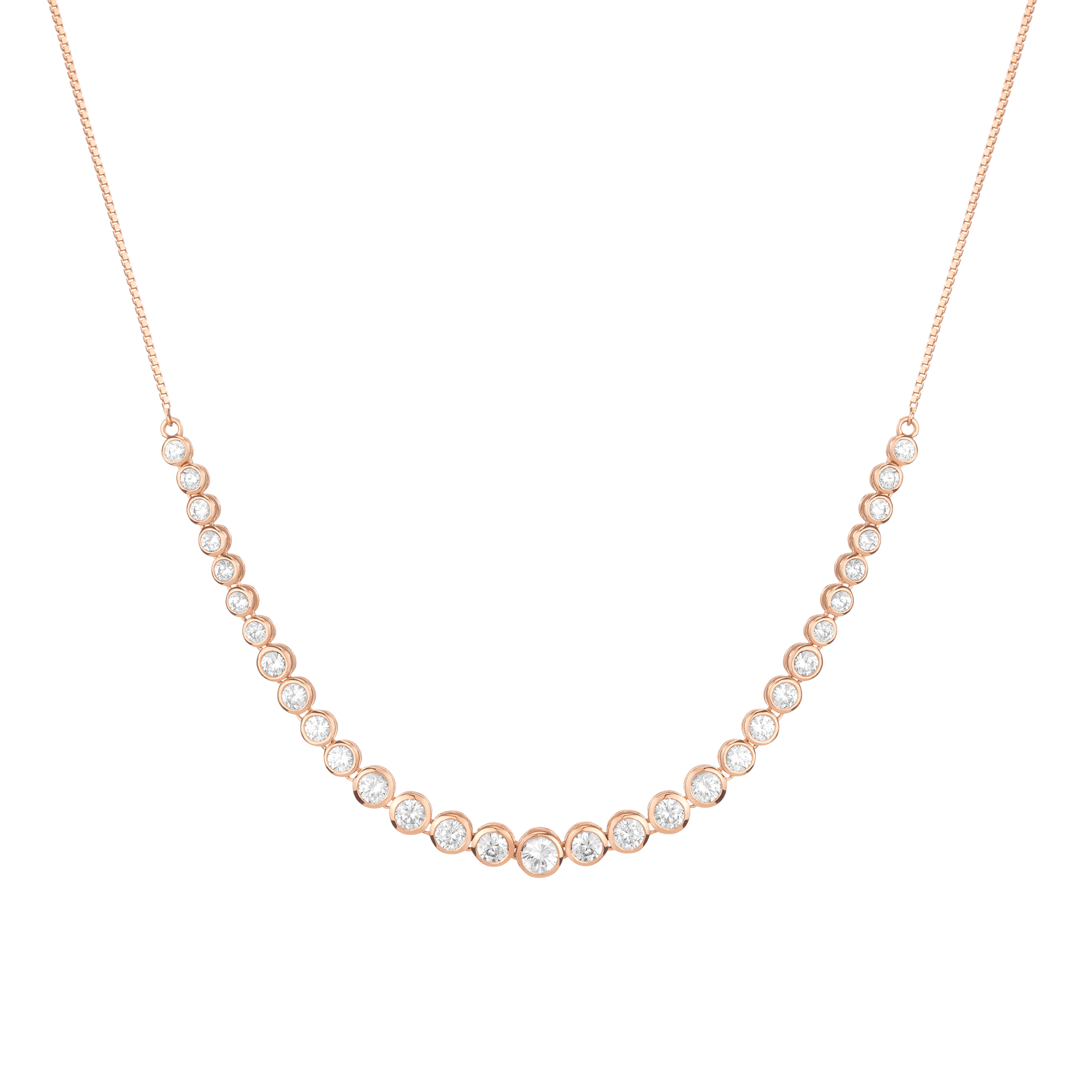Graduated Lab Grown Diamond Bezel Necklace
