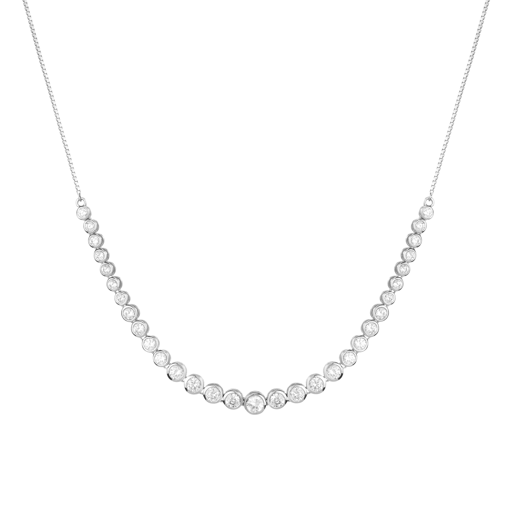 Graduated Lab Grown Diamond Bezel Necklace