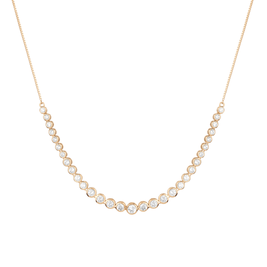 Graduated Lab Grown Diamond Bezel Necklace