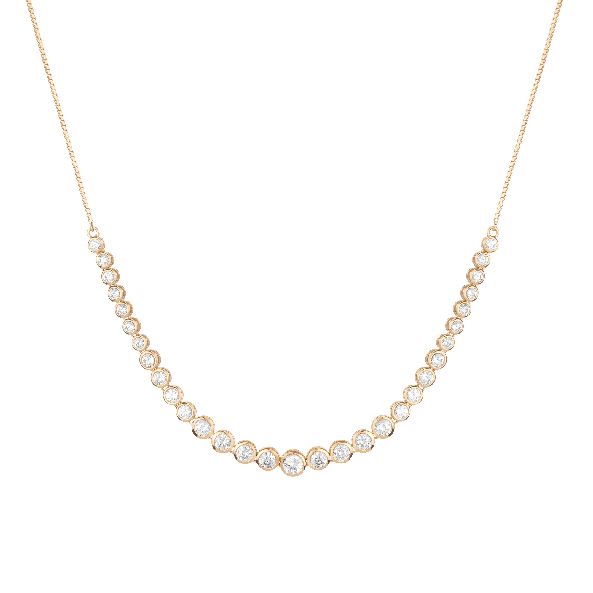 Graduated Lab Grown Diamond Bezel Necklace