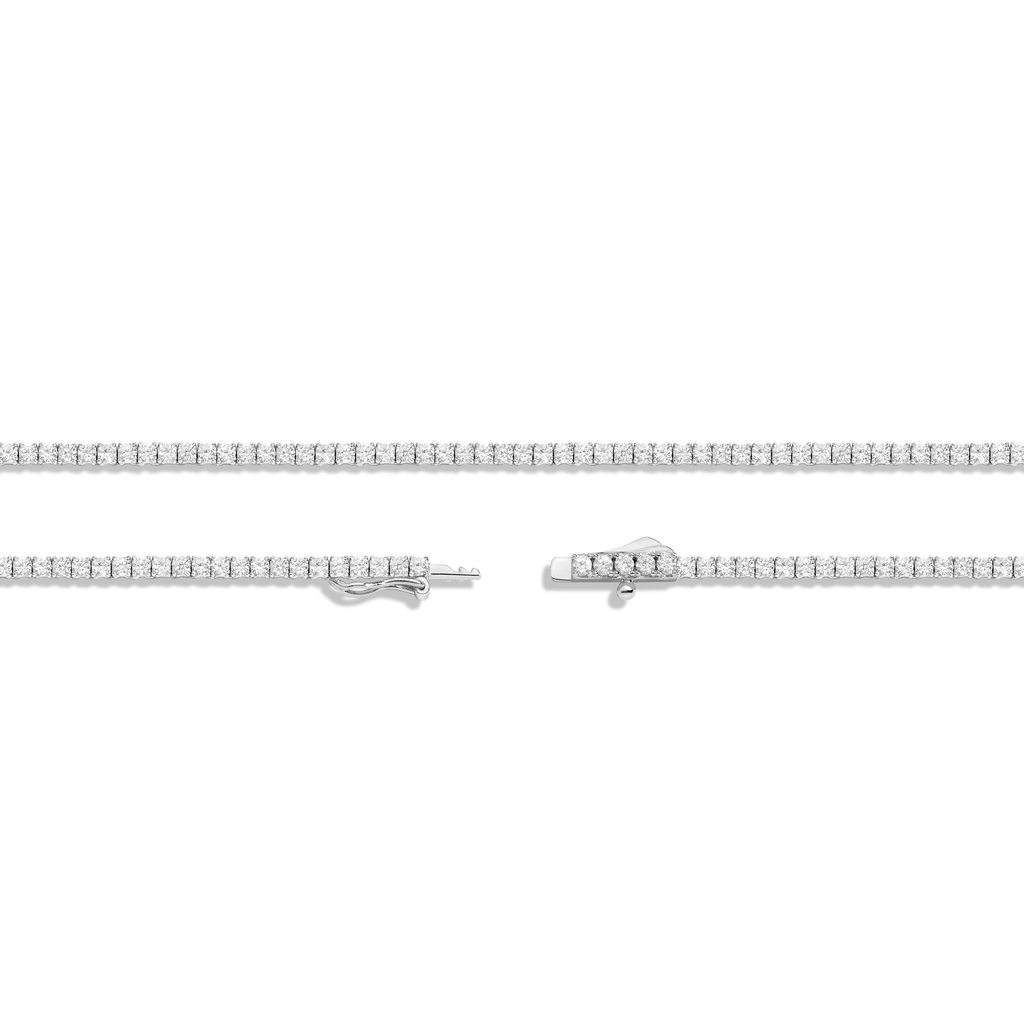 Lab Grown White Sapphire Tennis Necklace