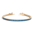 Lab Grown Blue Topaz Baguette Tennis Bracelet