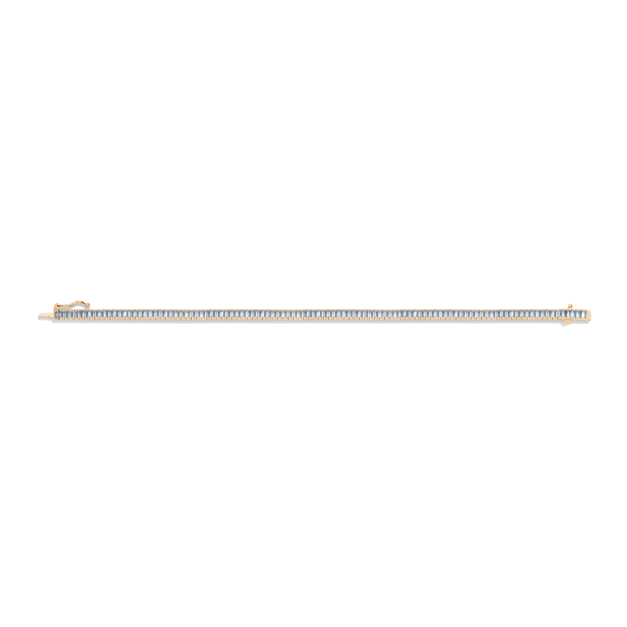 Lab Grown Aquamarine Baguette Tennis Bracelet