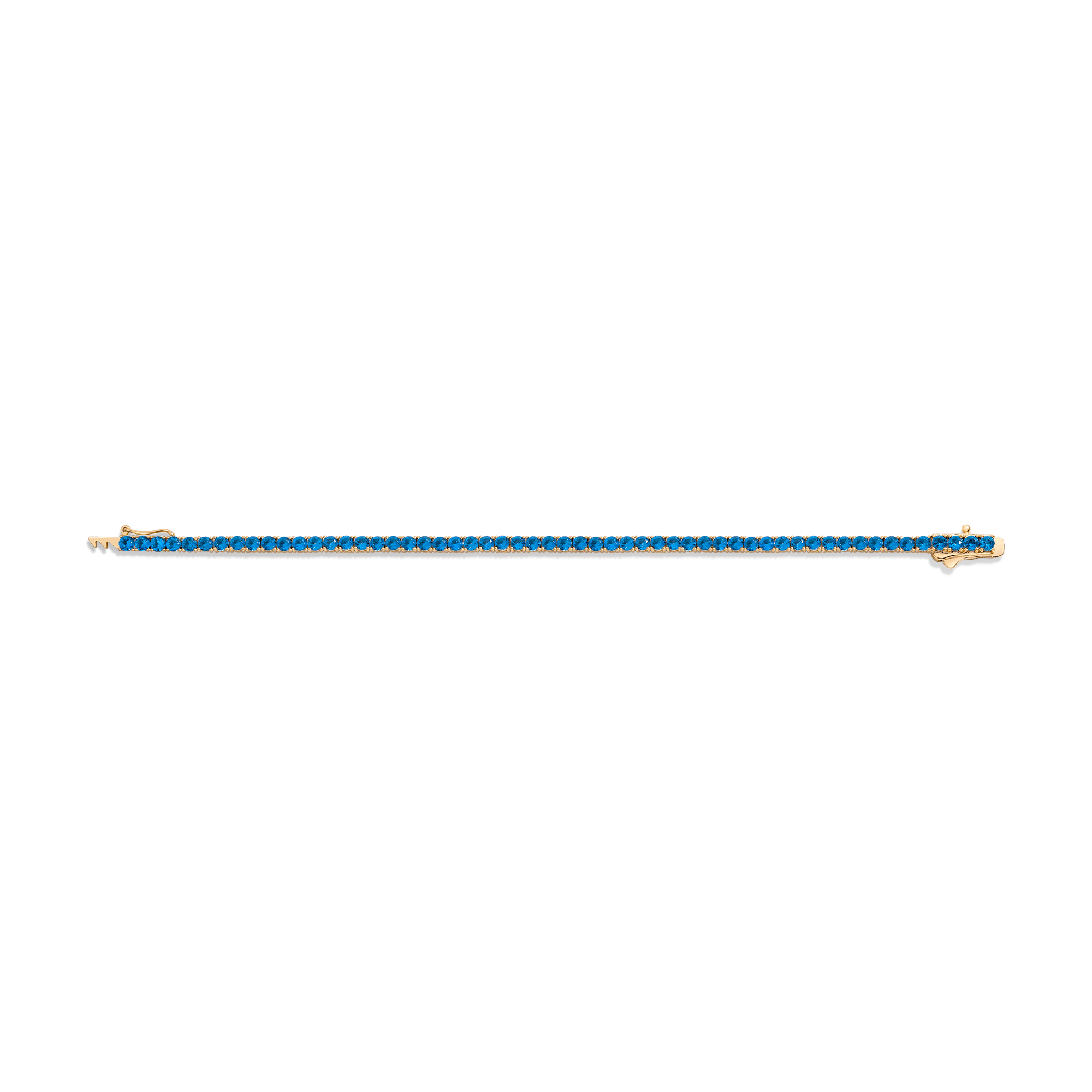 Lab Grown Blue Topaz Tennis Bracelet