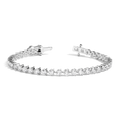 Lab Grown White Sapphire Three-Prong Tennis Bracelet
