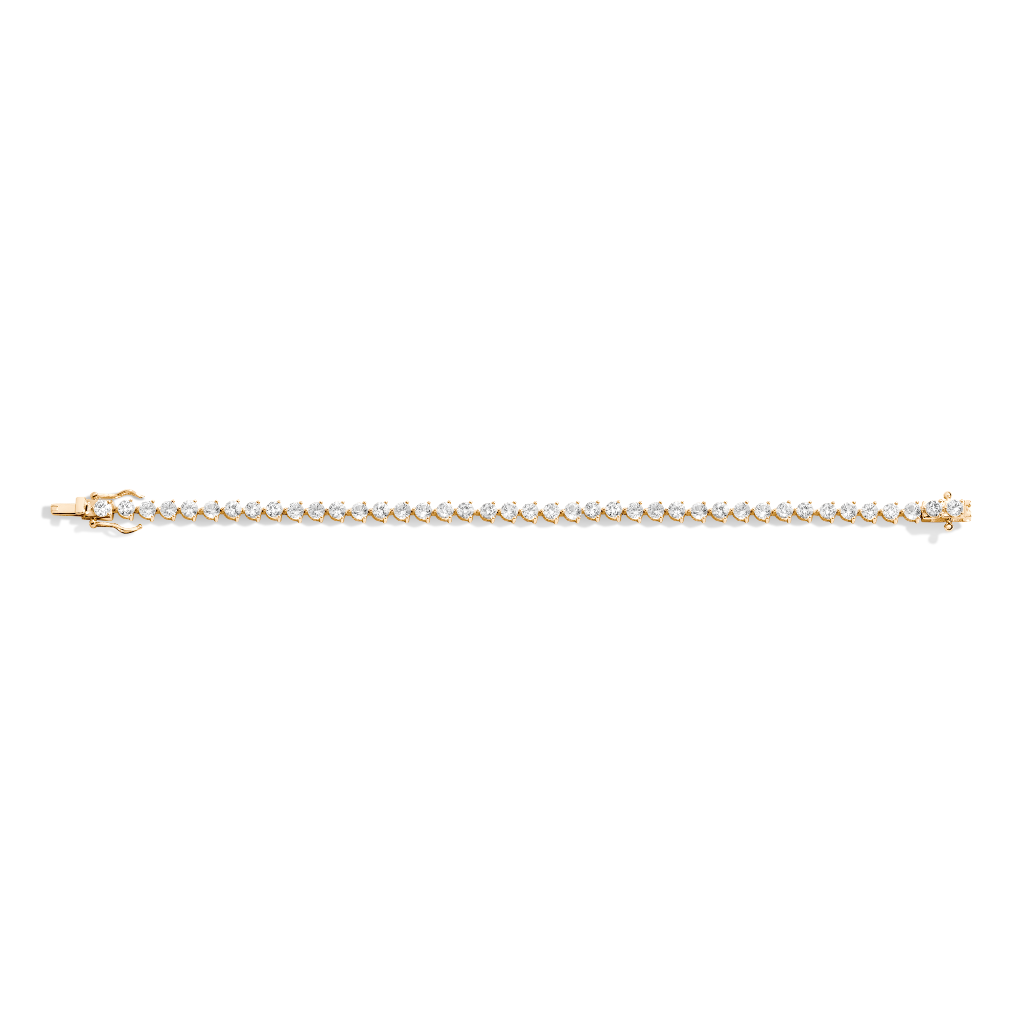 Lab Grown White Sapphire Three-Prong Tennis Bracelet