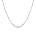 Lab Grown White Sapphire Graduated Modern Tennis Necklace