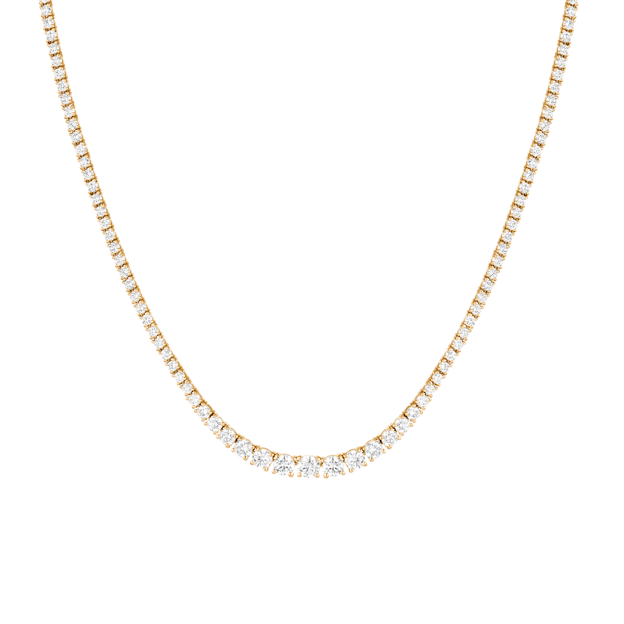 Lab Grown Diamond Graduated Modern Tennis Necklace
