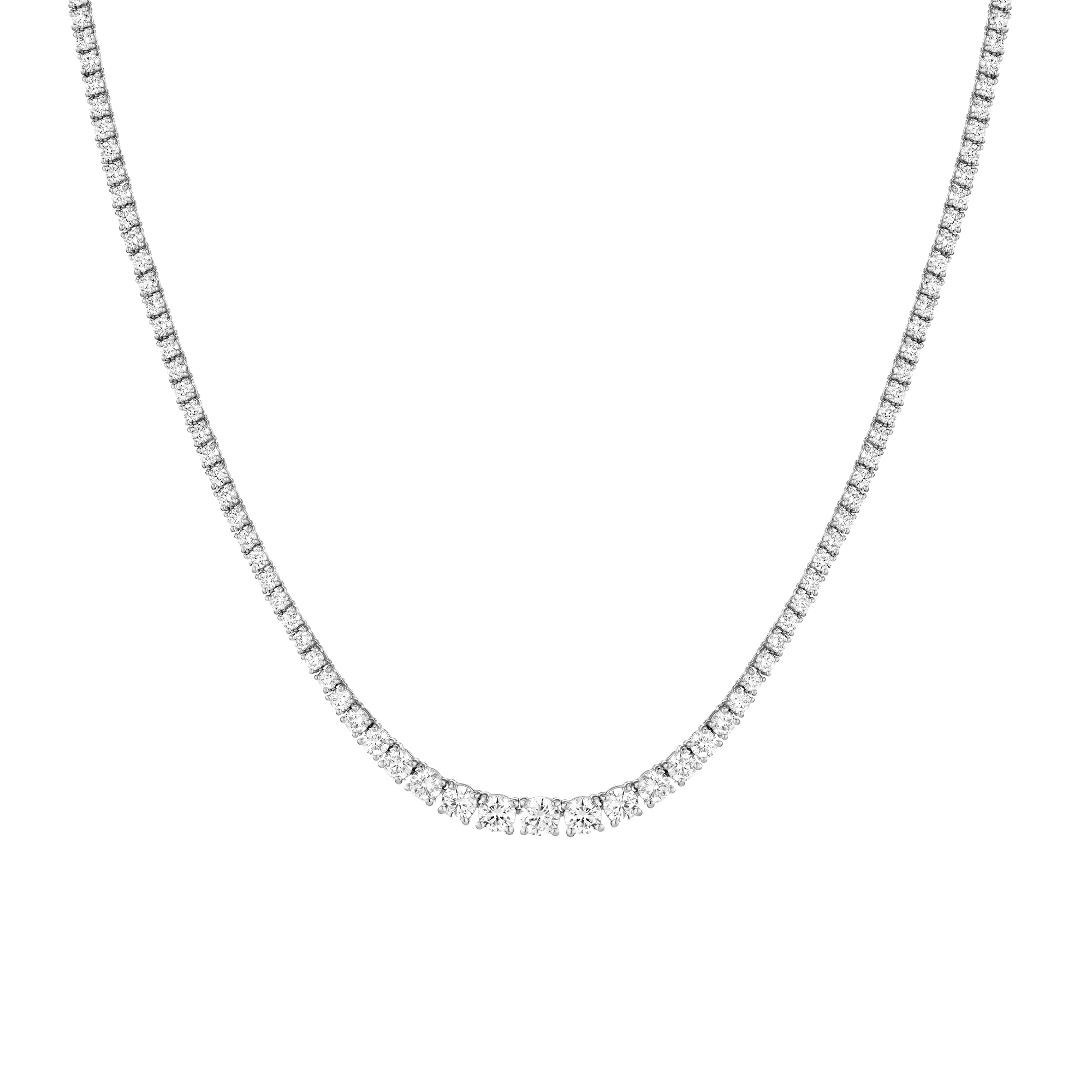 Lab Grown Diamond Graduated Modern Tennis Necklace