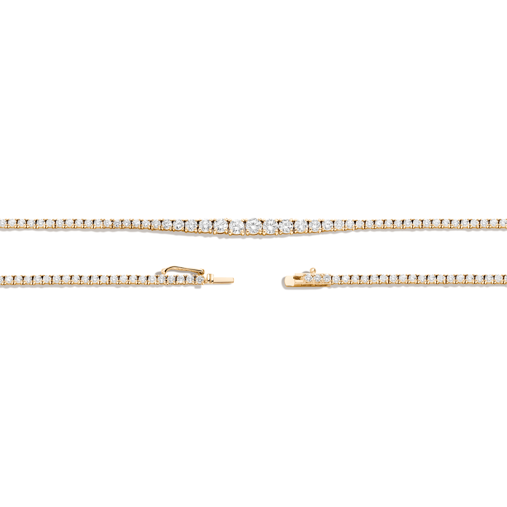 Lab Grown Diamond Graduated Modern Tennis Necklace