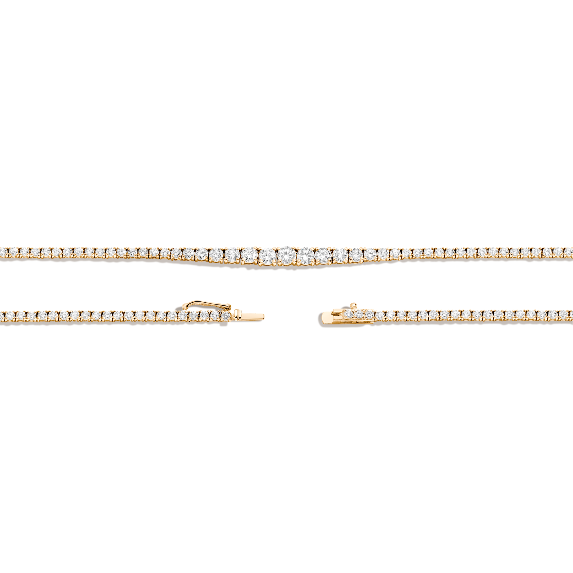 Lab Grown Diamond Graduated Modern Tennis Necklace