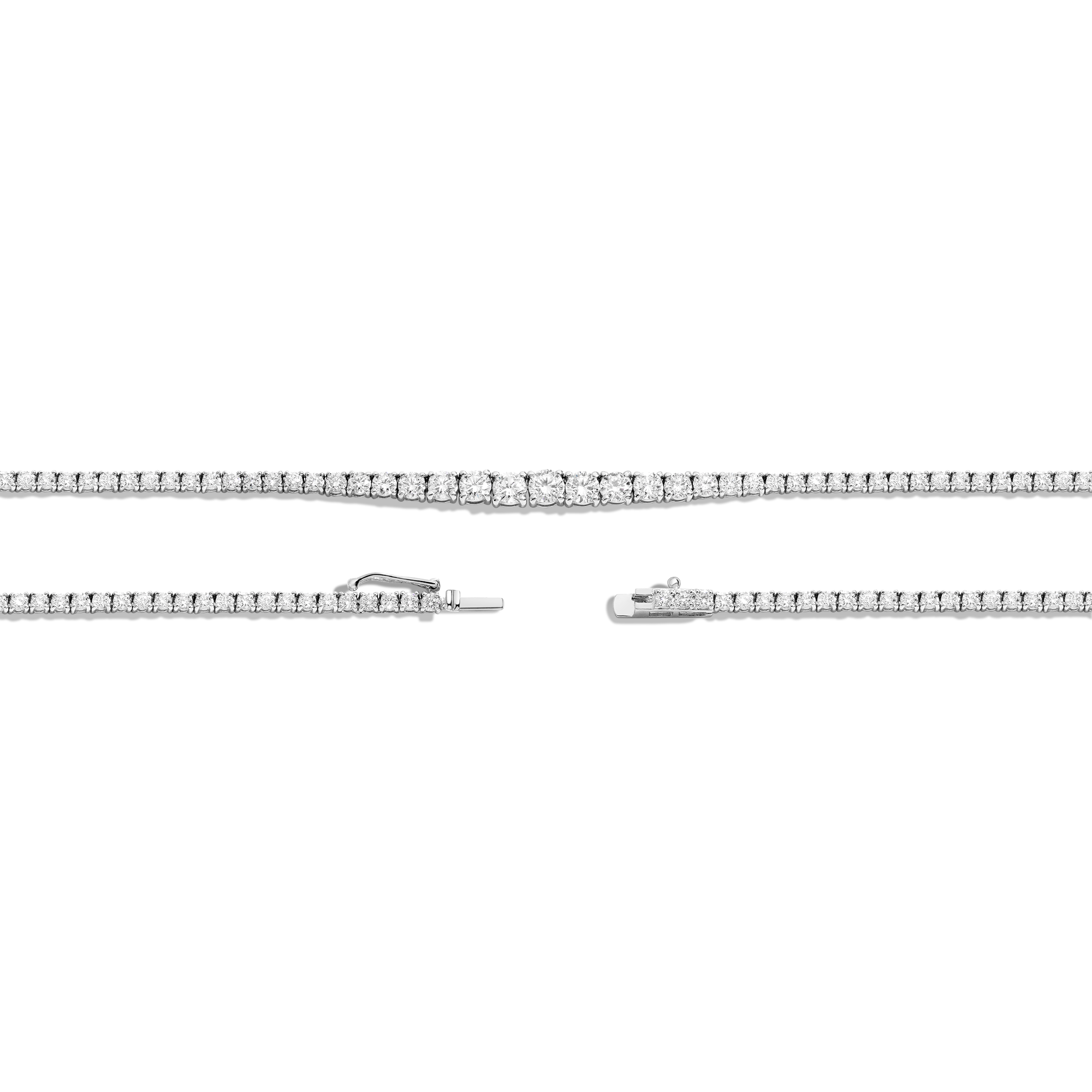 Lab Grown Diamond Graduated Modern Tennis Necklace