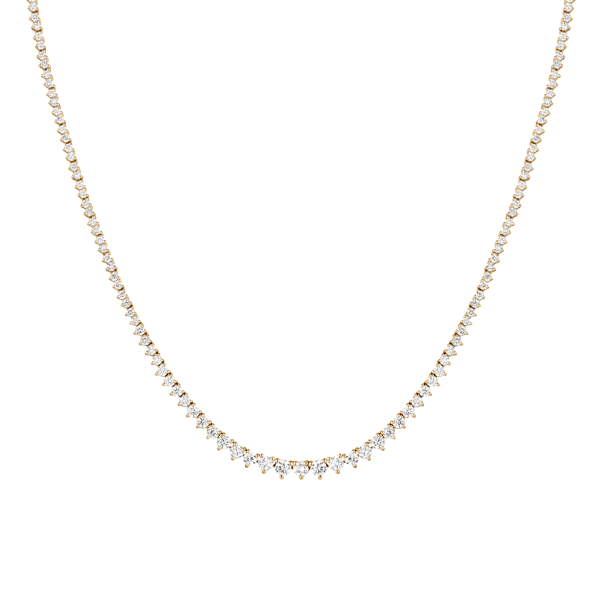 Everyday Three-Prong Graduated Tennis Necklace