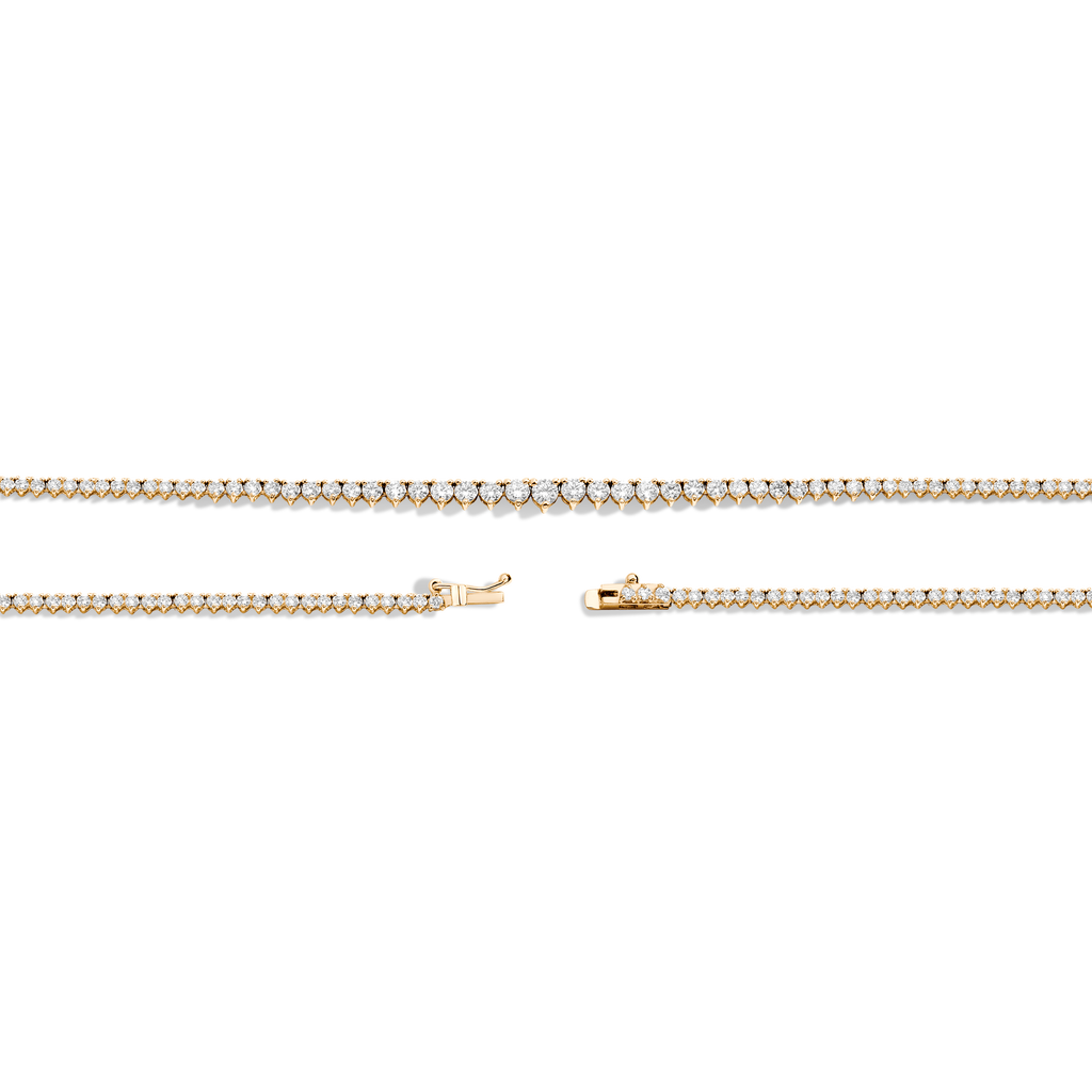 Everyday Three-Prong Graduated Tennis Necklace