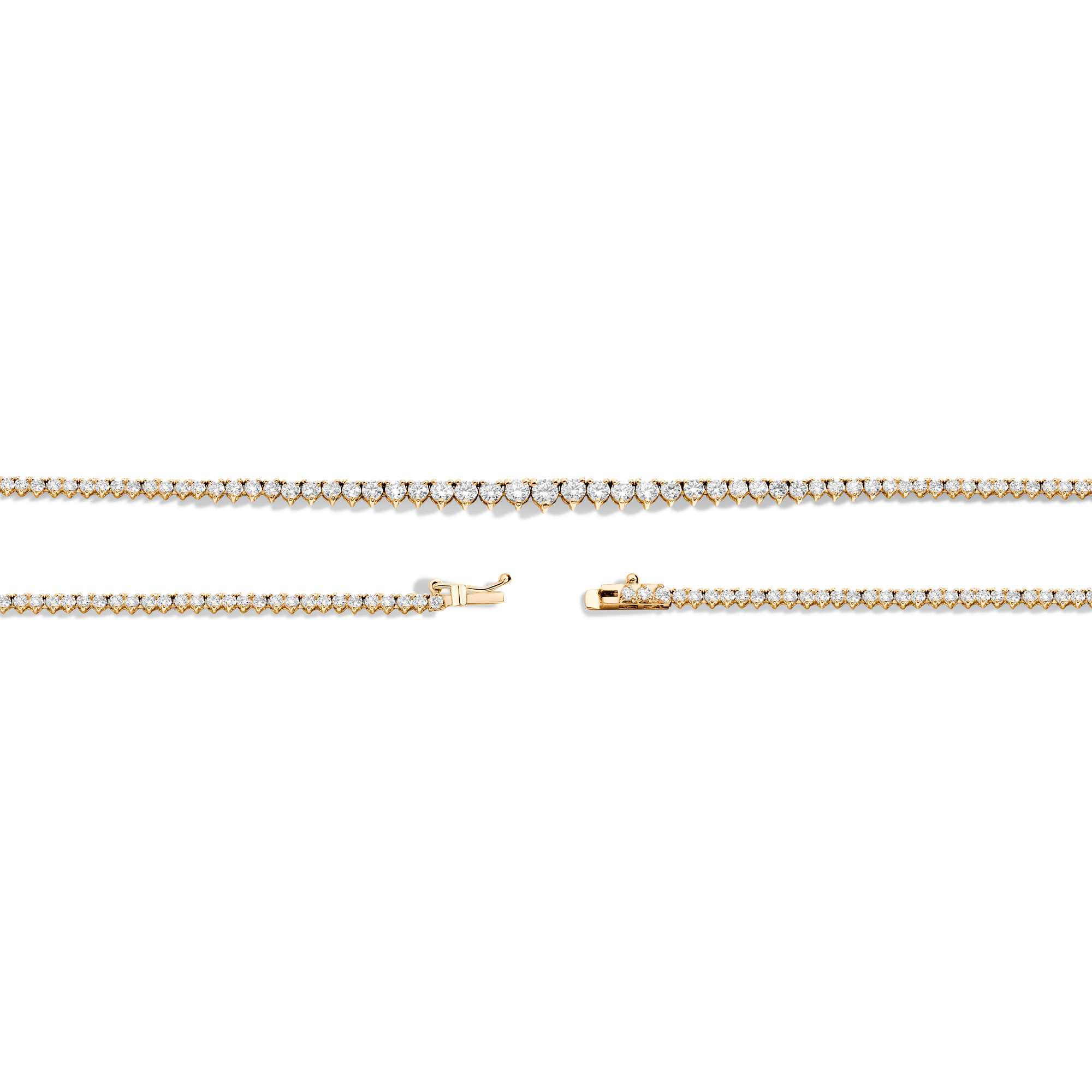 Everyday Three-Prong Graduated Tennis Necklace