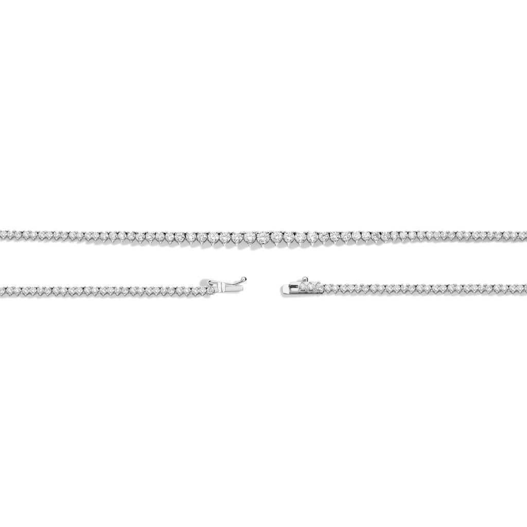Everyday Three-Prong Graduated Tennis Necklace