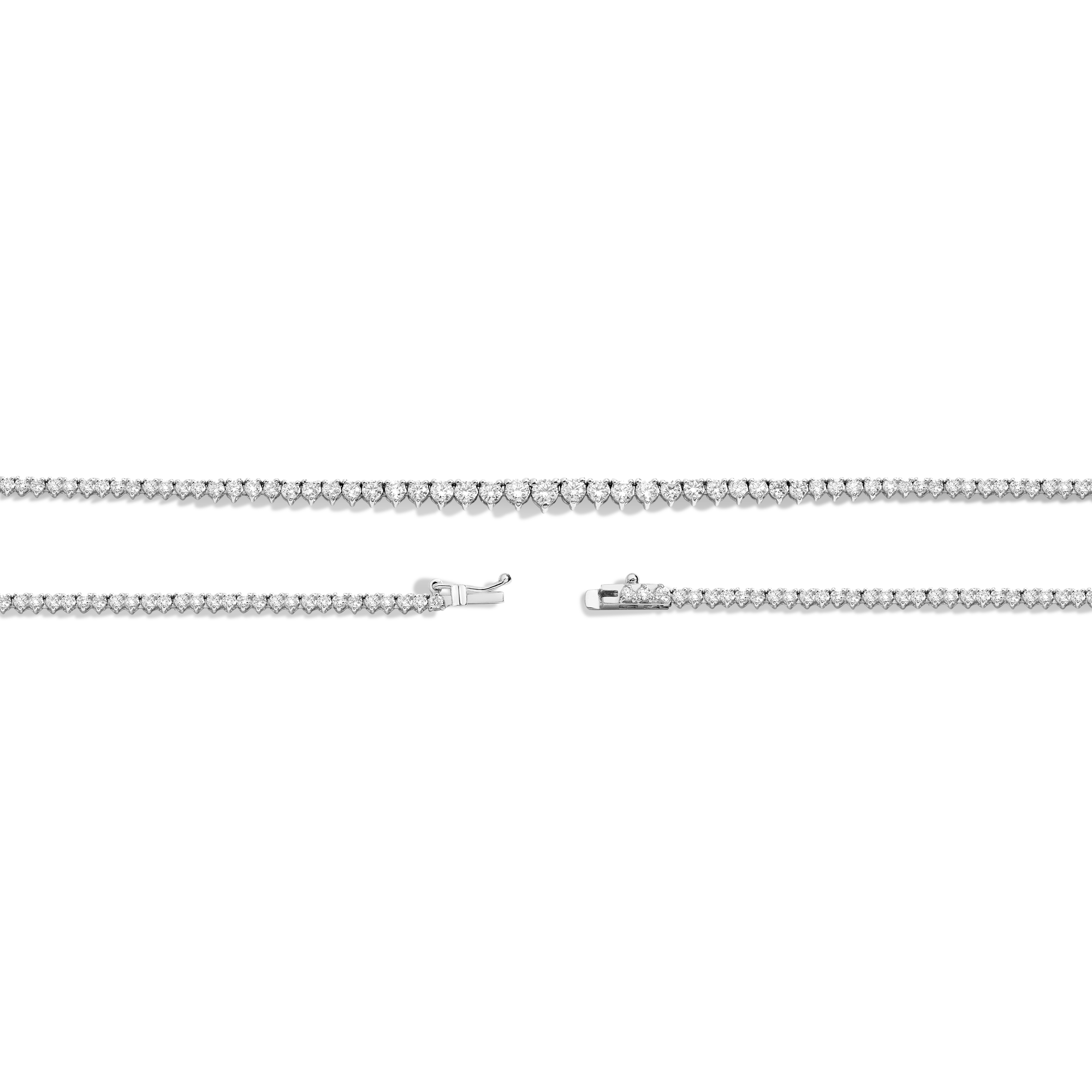 Everyday Three-Prong Graduated Tennis Necklace