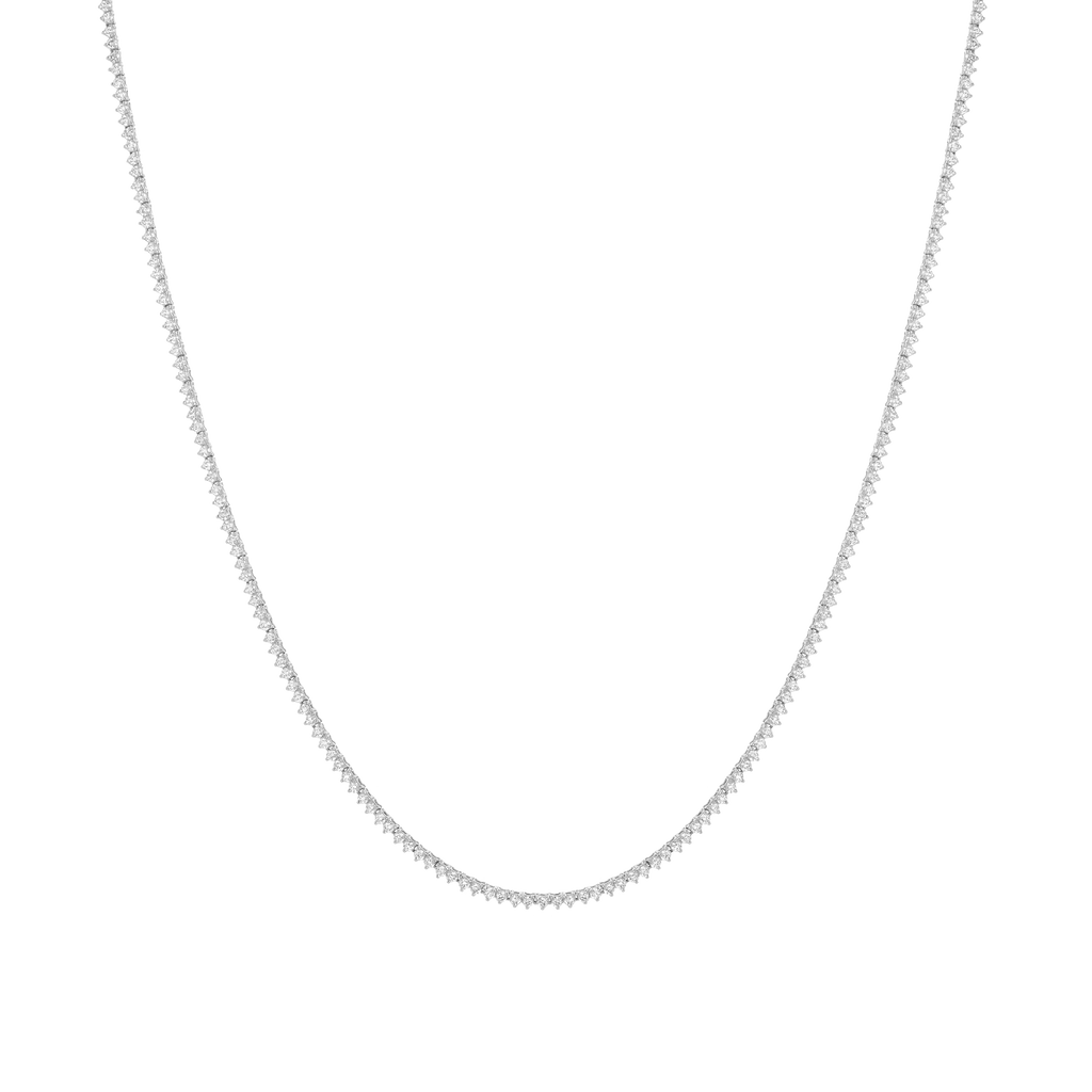 Three-Prong Lab Grown Diamond Tennis Necklace