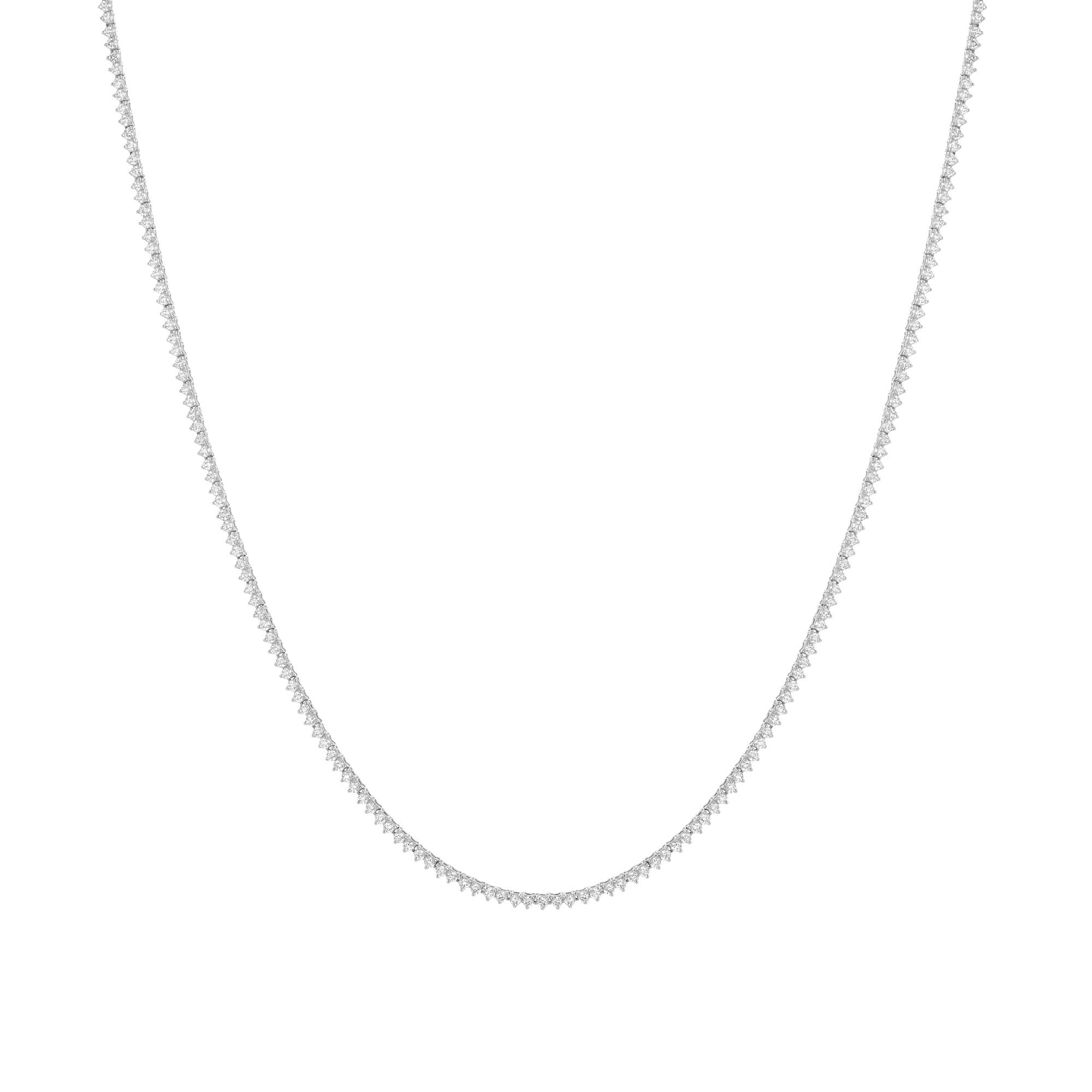 Three-Prong Lab Grown Diamond Tennis Necklace