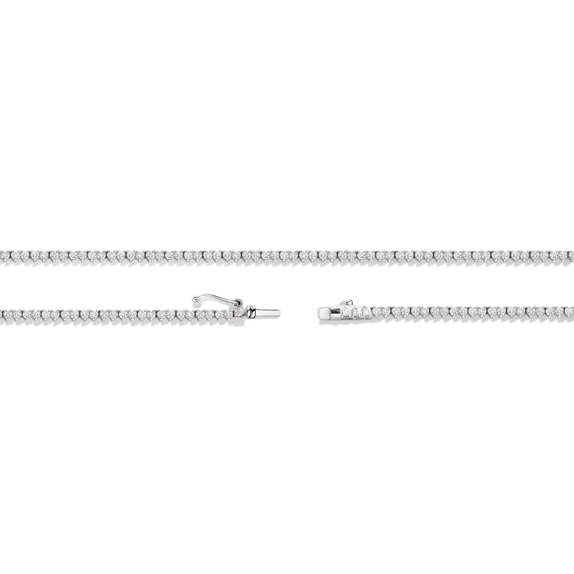 Three-Prong Lab Grown Diamond Tennis Necklace