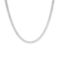 Lab Grown White Sapphire Double Row Tennis Necklace