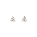 Lab Grown White Sapphire Trinity Stud Earrings