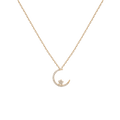 Lab Grown Diamond Crescent Moon and Star Necklace