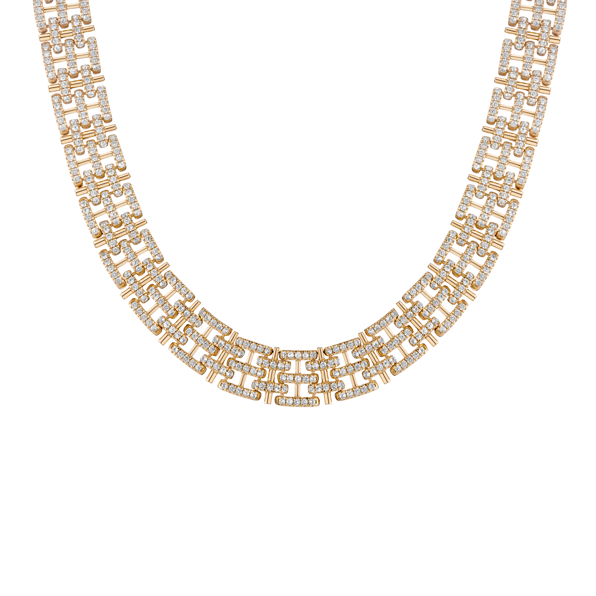 Lab Grown White Sapphire Panther Chain Link Necklace
