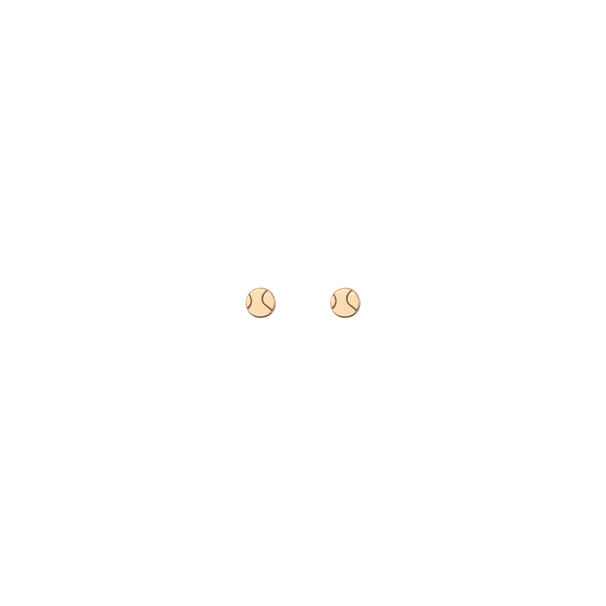 Aurate x Wilson: Tennis Ball Stud Earrings Vermeil Yellow Gold Pair Single Butterflyback Flatback First