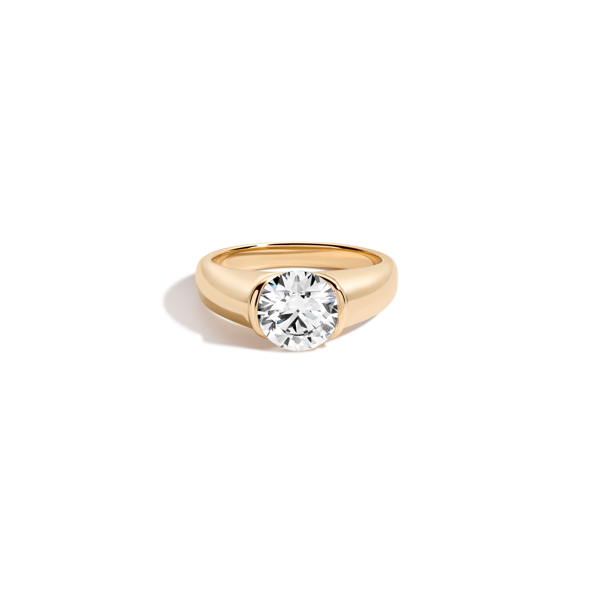 2ct Round Lab Grown Diamond Floating Signet Ring