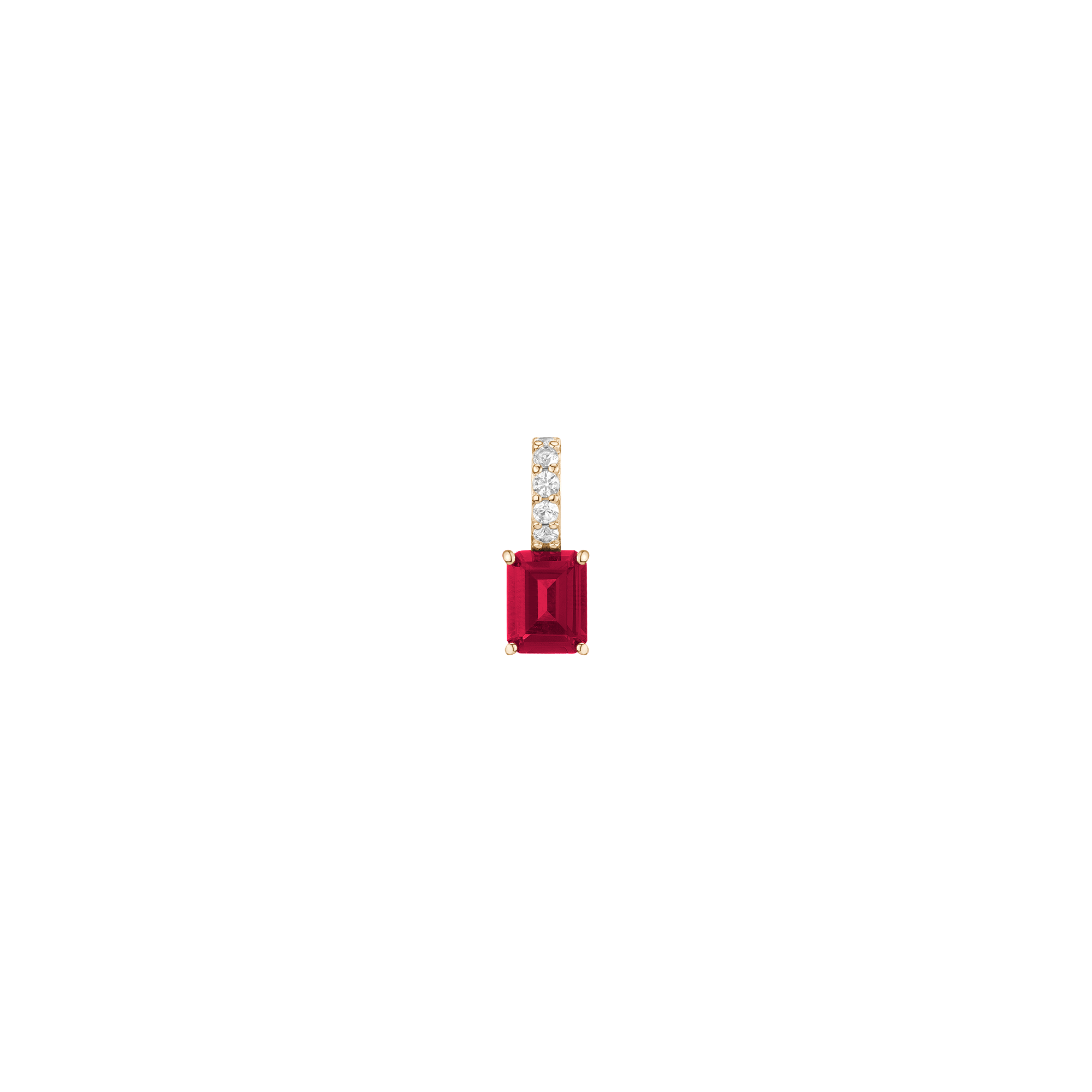 Emerald Cut Tennis Charm Pendant