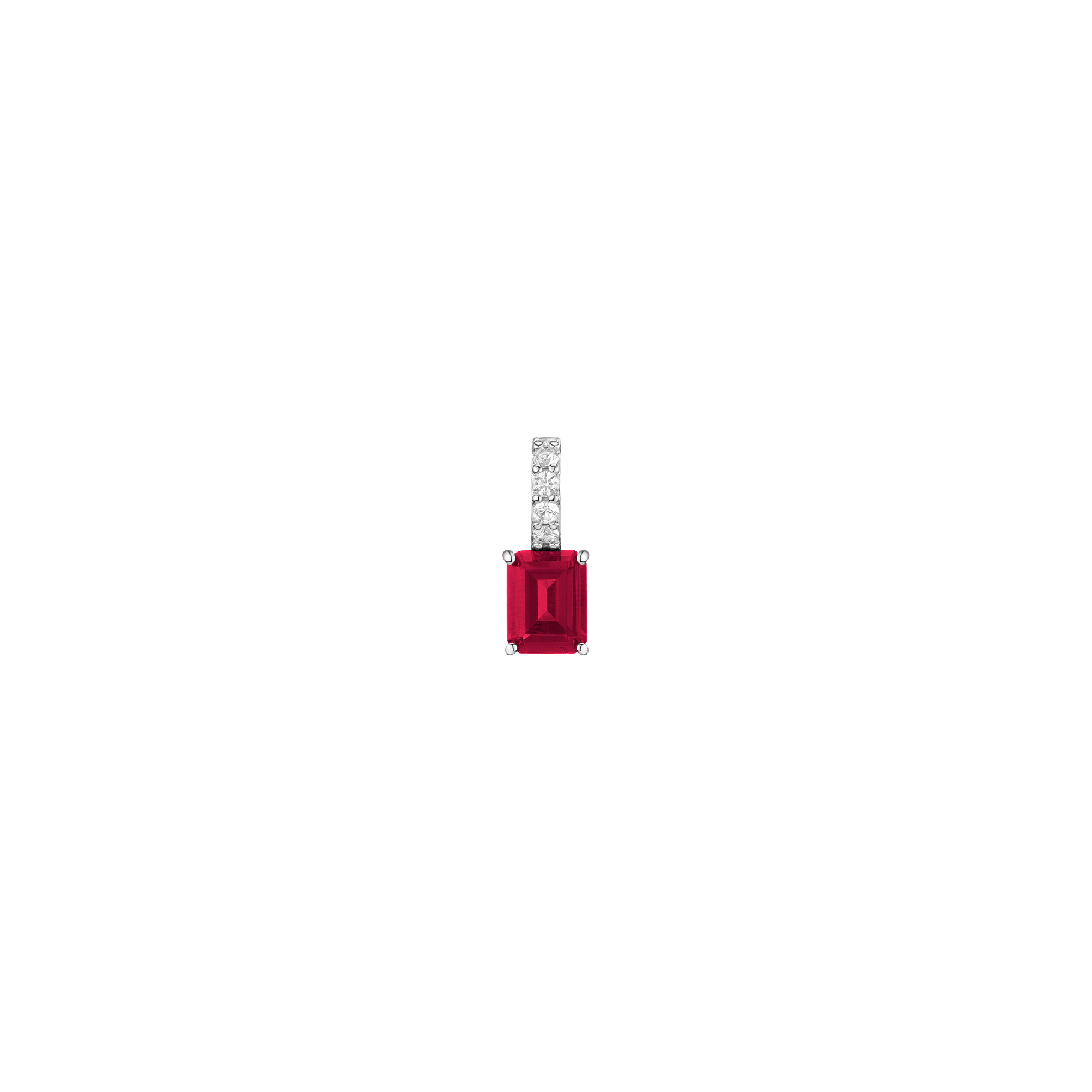 Emerald Cut Tennis Charm Pendant