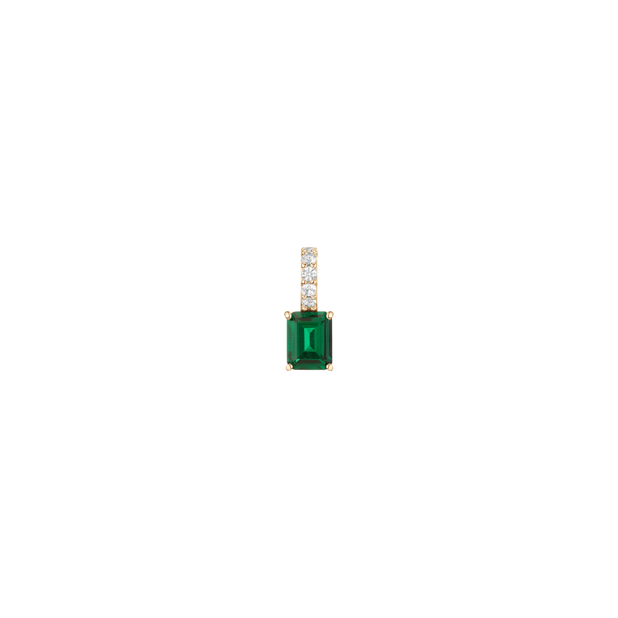 Emerald Cut Tennis Charm Pendant