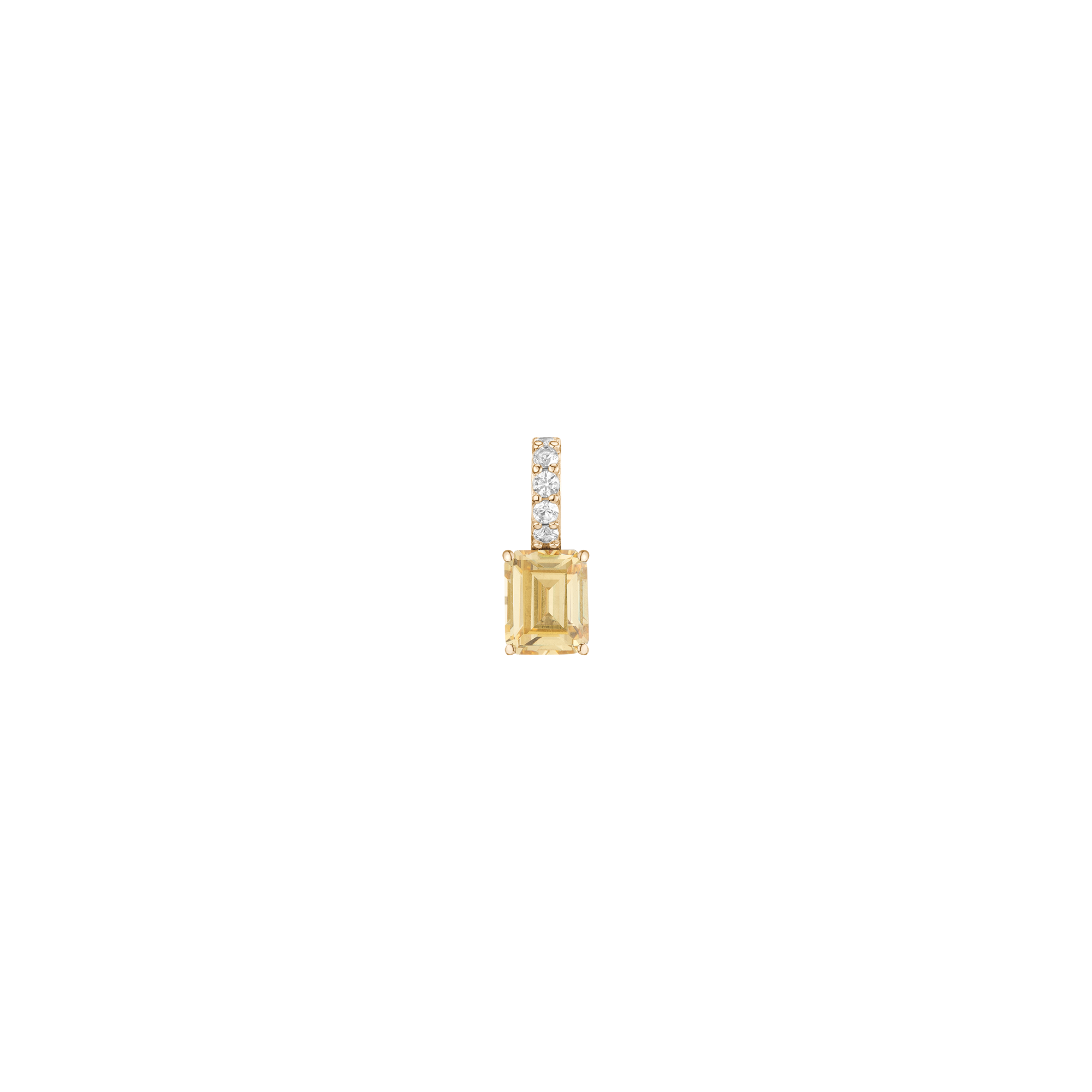 Emerald Cut Tennis Charm Pendant
