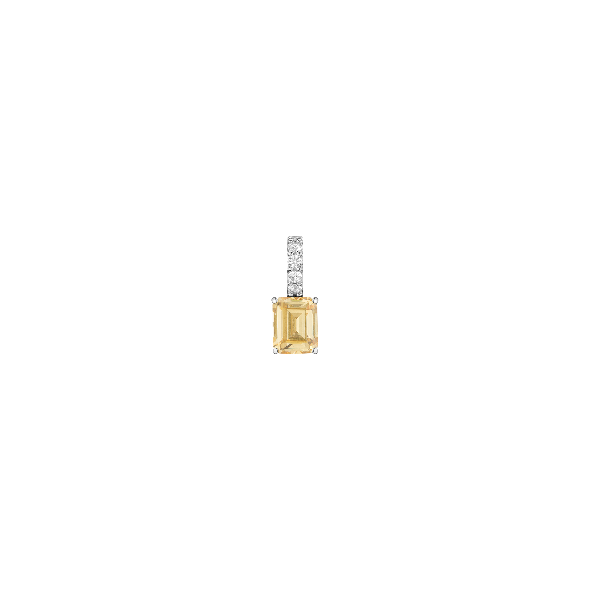 Emerald Cut Tennis Charm Pendant
