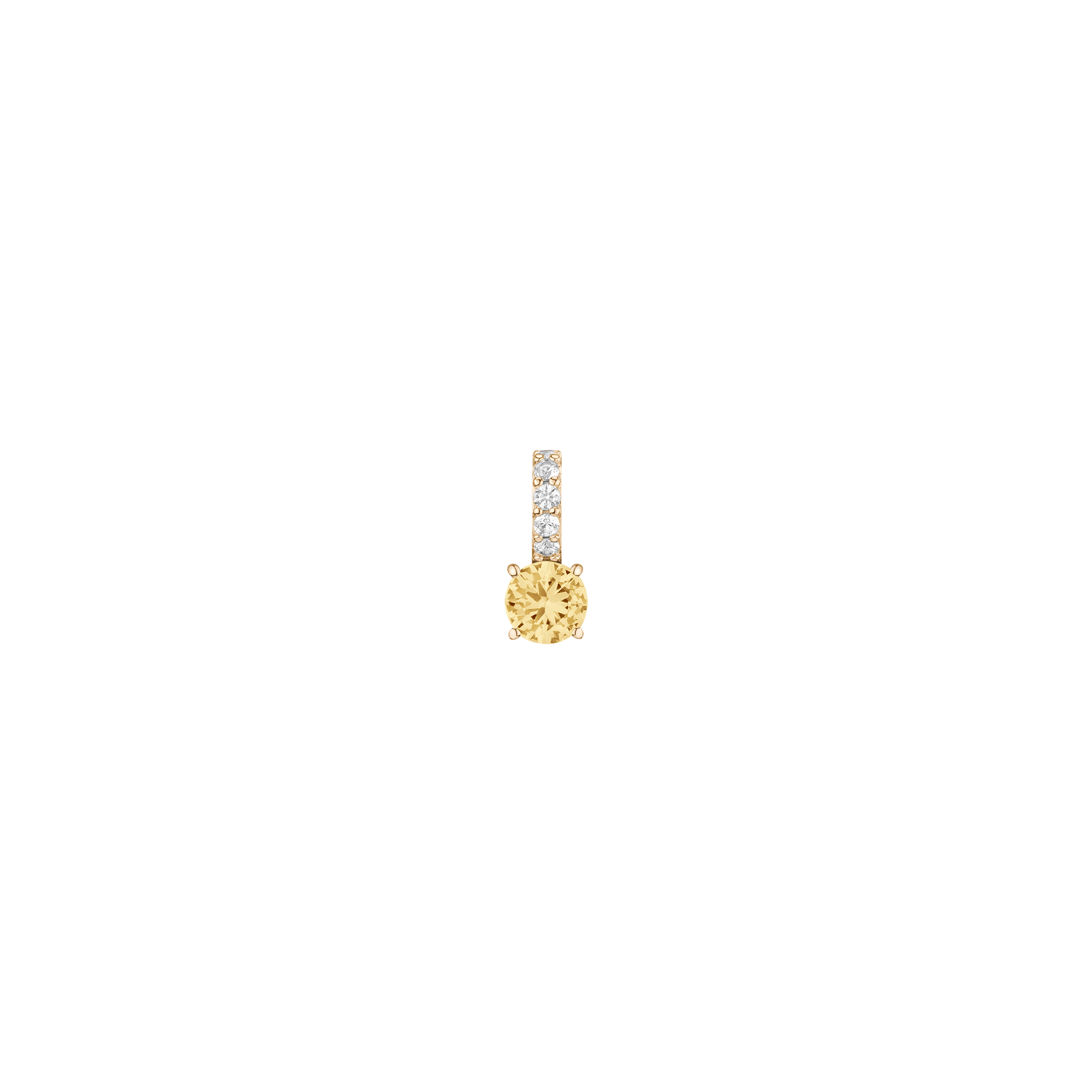 Round Cut Tennis Charm Pendant
