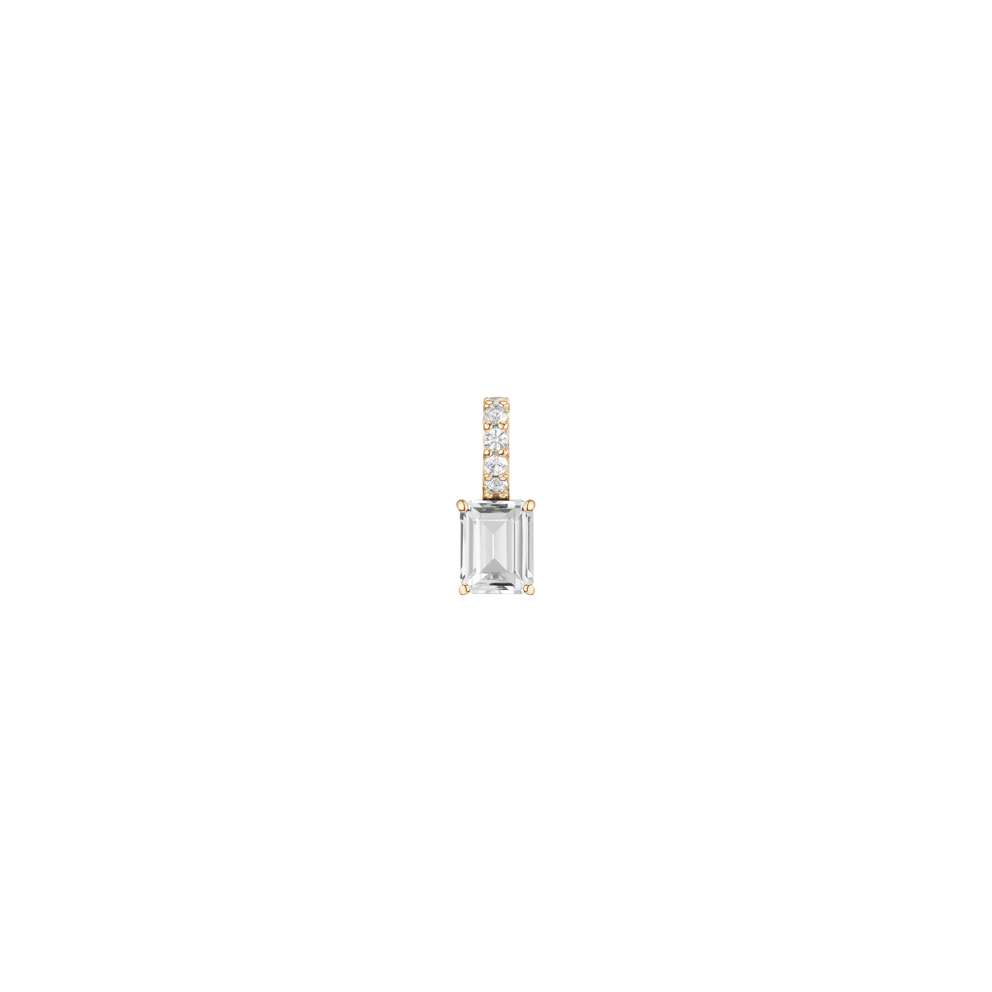 Emerald Cut Tennis Charm Pendant