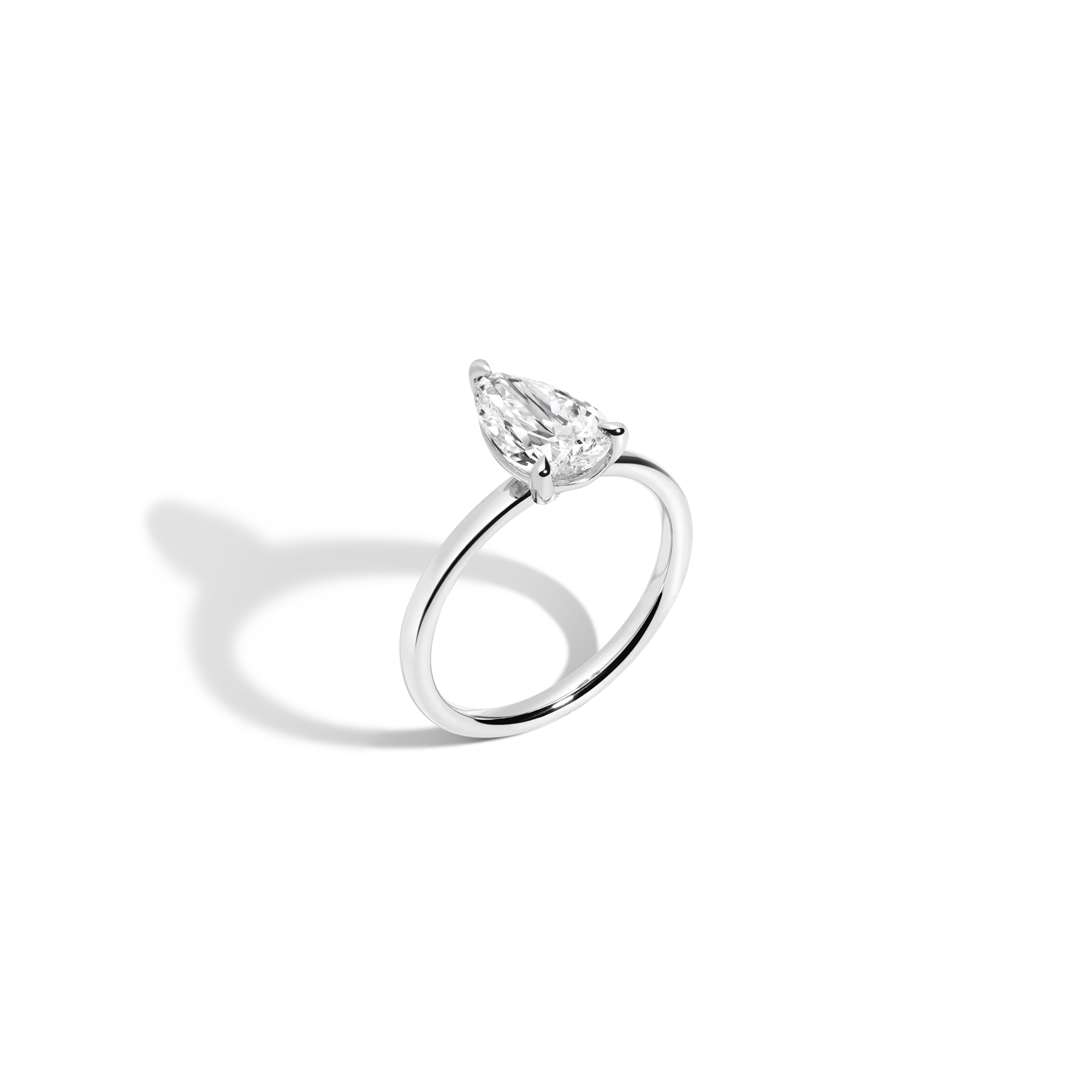 2ct Pear Lab Grown Diamond Solitaire Ring